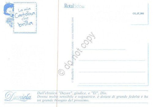Cartolina con nome Daniela La mia cartolina che brilla etimologia …