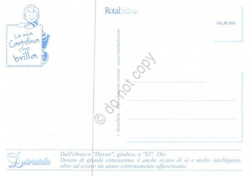 Cartolina con nome Daniele La mia cartolina che brilla etimologia …