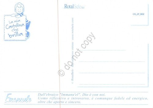 Cartolina con nome Emanuele La mia cartolina che brilla etimologia …