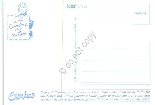 Cartolina con nome Gianluca La mia cartolina che brilla etimologia …