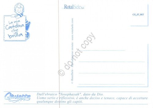 Cartolina con nome Giuseppe La mia cartolina che brilla etimologia …