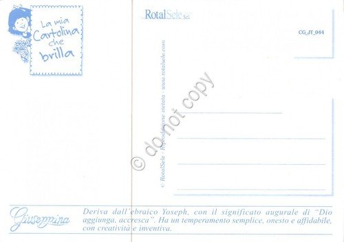 Cartolina con nome Giuseppina La mia cartolina che brilla etimologia …