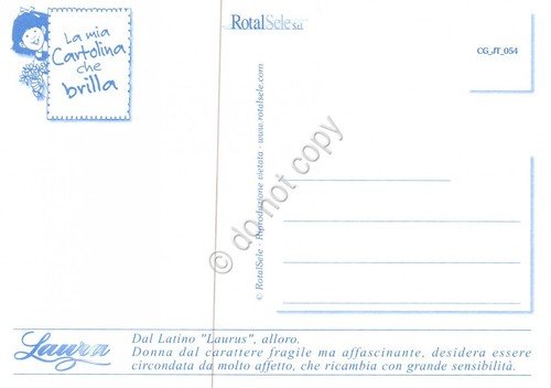 Cartolina con nome Laura La mia cartolina che brilla etimologia …