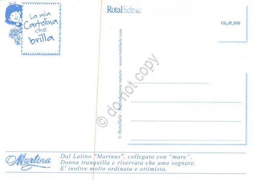 Cartolina con nome Martina La mia cartolina che brilla etimologia …