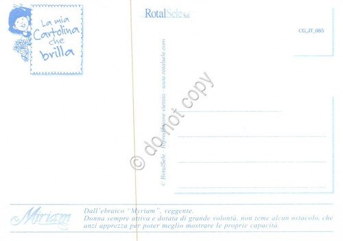 Cartolina con nome Miriam La mia cartolina che brilla etimologia …