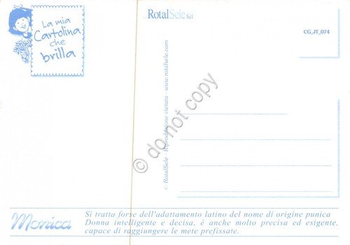 Cartolina con nome Monica La mia cartolina che brilla etimologia …