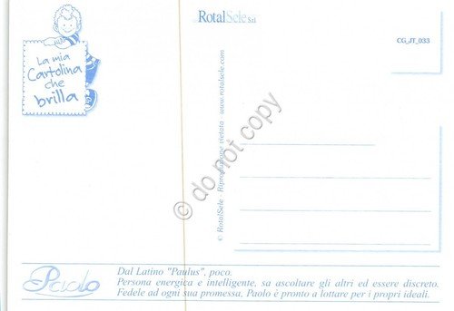 Cartolina con nome Paolo La mia cartolina che brilla etimologia …