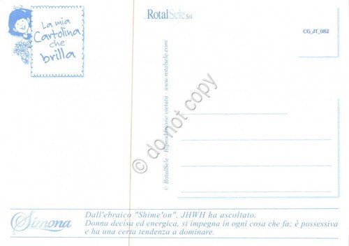 Cartolina con nome Simona La mia cartolina che brilla etimologia … | Immagine Gallery 2