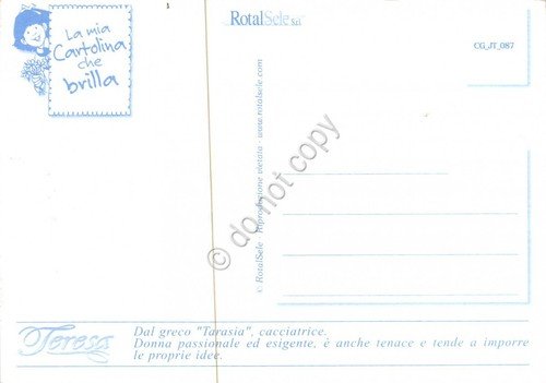 Cartolina con nome Teresa La mia cartolina che brilla etimologia …