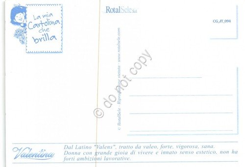 Cartolina con nome Valentina La mia cartolina che brilla etimologia …