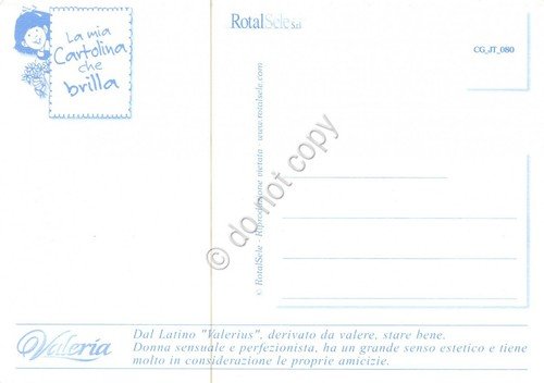 Cartolina con nome Valeria La mia cartolina che brilla etimologia …
