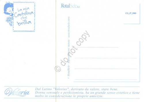 Cartolina con nome Valeria La mia cartolina che brilla etimologia … | Immagine Gallery 2