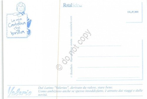 Cartolina con nome Valerio La mia cartolina che brilla etimologia …