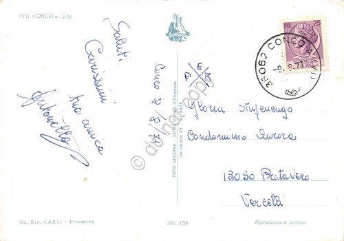 Cartolina Conco vedute 1971 (Vicenza)