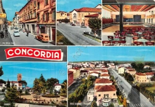 Cartolina Concordia vedute paese 1970 | Immagine principale