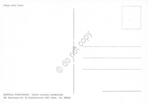 Cartolina Coppola Piazza delle feste dall'alto anni '90