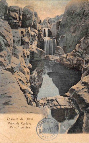 Cartolina Cordoba Argentina Cascata de Olain Timbro Cigarrillos Monterrey 1907 | Immagine principale