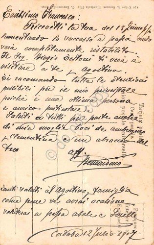 Cartolina Cordoba Argentina Cascata de Olain Timbro Cigarrillos Monterrey 1907 | Immagine Gallery 2