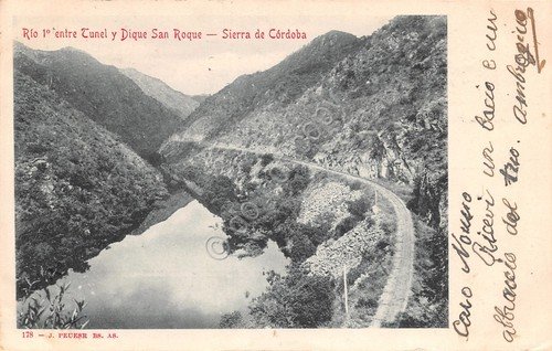 Cartolina Cordoba Argentina Rio 1° entre tunel y Dique San … | Immagine Gallery 1