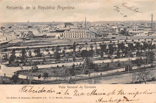 Cartolina Cordoba Argentina vista general 1900 circa | Immagine Gallery 1