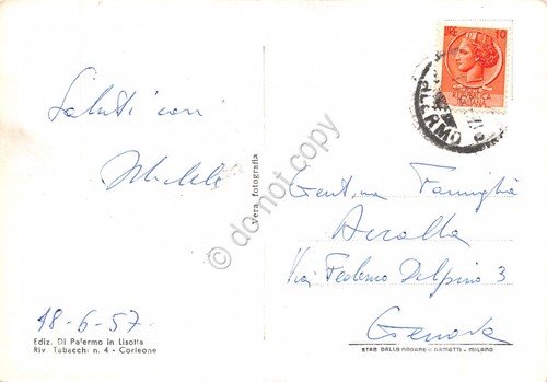 Cartolina Corleone Cascata delle Due Rocce 1957