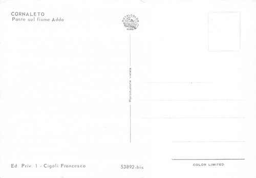 Cartolina Cornaleto Ponte su fiume Adda | Immagine Gallery 2