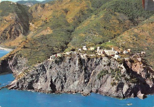 Cartolina Corniglia Cinque Terre Panorama aereo (La Spezia)