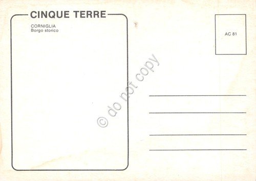 Cartolina Corniglia interno paese porta verde