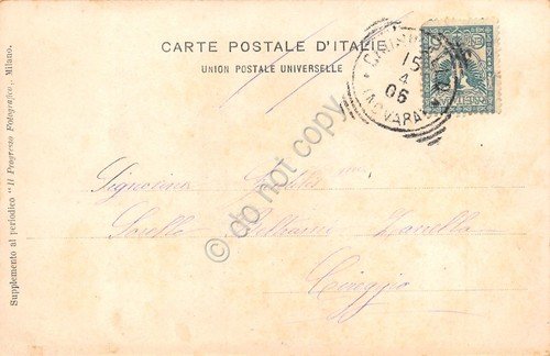 Cartolina Cornigliano Castello Raggio spiaggia animata bucato steso 1906 | Immagine Gallery 2