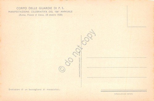 Cartolina Corpo delle Guardie di Pubblica Sicurezza Manifestazione Celebrativa 3 | Immagine Gallery 2