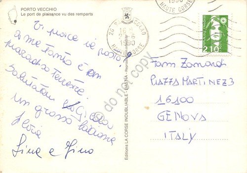 Cartolina Corsica Porto Vecchio panorama da bastione 1990 | Immagine Gallery 2