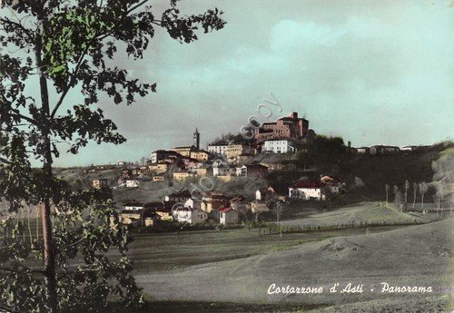 Cartolina Cortazzone d'Asti Panorama 1971 timbro filatelico | Immagine principale