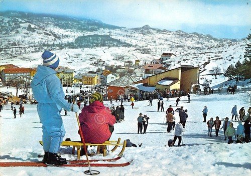 Cartolina Cortenova provincia piste di sci sciatori 1980 | Immagine principale