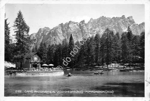 Cartolina Cortina Caff? ristorante Lago Ghedina Pomagagnon (Belluno)