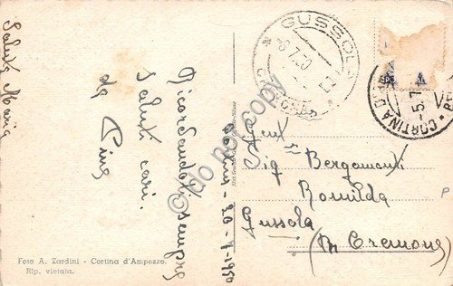 Cartolina Cortina Chiesa Tofane 1950 (Belluno) | Immagine Gallery 2