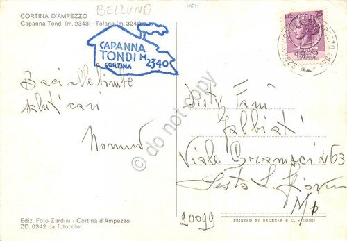 Cartolina Cortina d'Ampezzo Capanna Tondi animata 1972 (Belluno) | Immagine Gallery 2