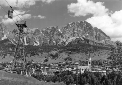 Cartolina Cortina d'Ampezzo paese funivia Pocol 1964