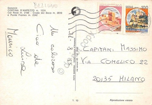 Cartolina Cortina d' Ampezzo panorama 1985 (Belluno) | Immagine Gallery 2