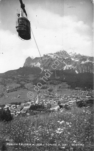 Cartolina Cortina Funivia Faloria Tofane 1953 (Belluno)