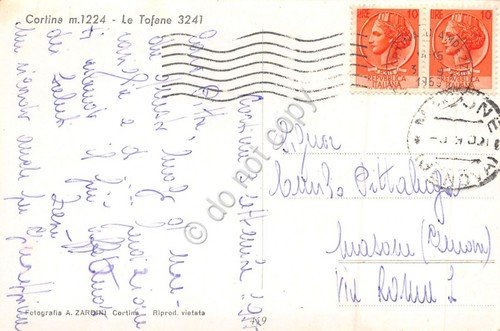 Cartolina Cortina Hotel Ancora animata 1955 segni (Belluno) | Immagine Gallery 2