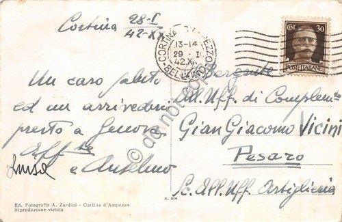Cartolina Cortina Panorama 1936