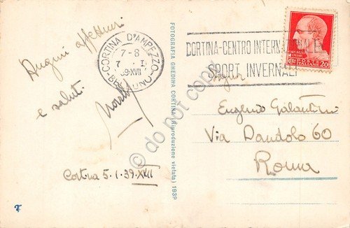 Cartolina Cortina panorama 1939 Ghedina grinza | Immagine Gallery 2