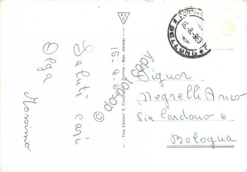 Cartolina Cortina panorama Cristallo 1963 (Belluno)