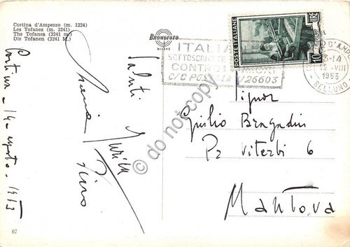 Cartolina Cortina Panorama da arcata Tofane 1953 (Belluno) | Immagine Gallery 2