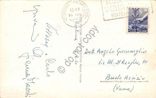 Cartolina Cortina panorama Faloria Soparis Antelao 1950 (Belluno)