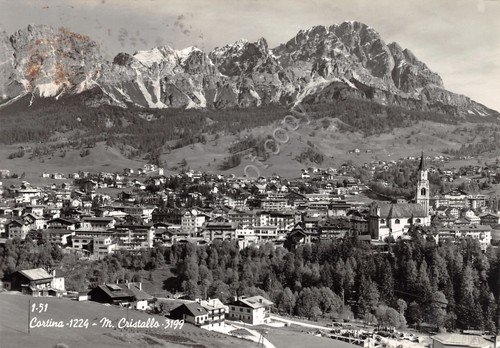 Cartolina Cortina panorama paese case 1959 | Immagine principale