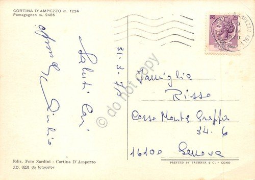 Cartolina Cortina panorama parziale paese 1970 | Immagine Gallery 2