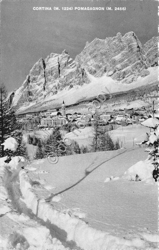 Cartolina Cortina panorama Pomagagnon 1957 (Belluno) | Immagine principale