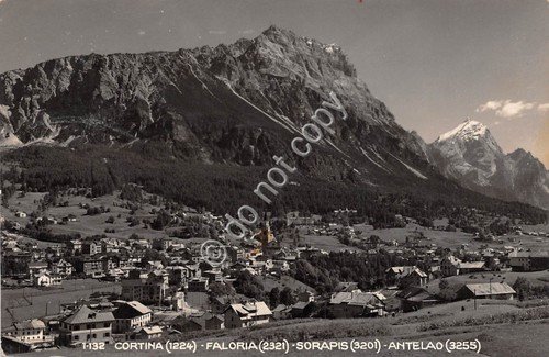 Cartolina Cortina panorama Sorapis Faloria Antelao 1952 Ed. Ghedina (Belluno)