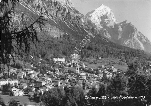 Cartolina Cortina panorama verso Antelao 1967 foto Ghedina (Belluno)